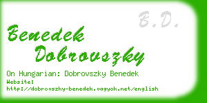 benedek dobrovszky business card